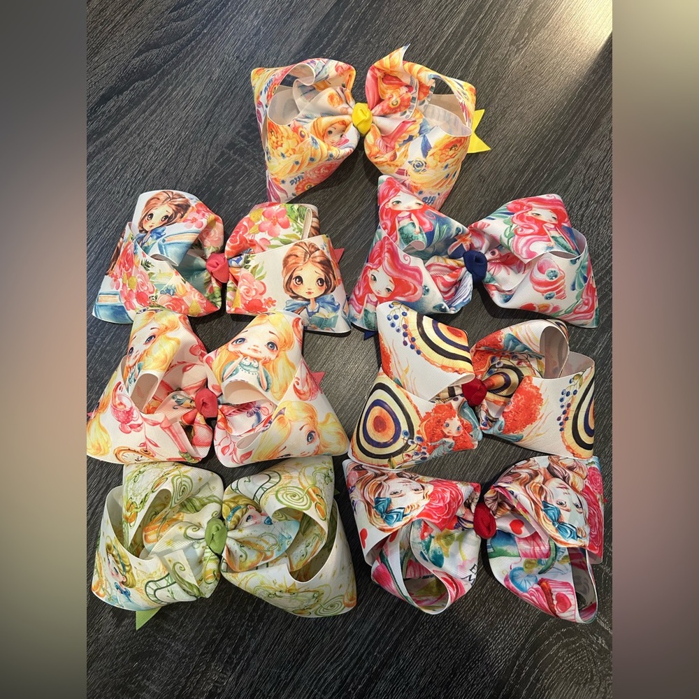 Kids Multicolor Princess Character Hair Bows